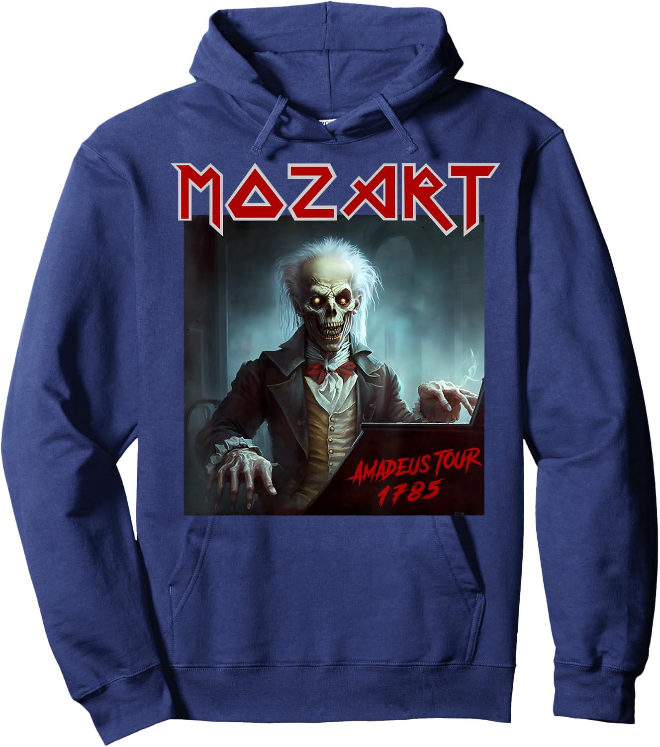 Mozart Funny Heavy Metal Shirts Vintage Sarcastic Music , black Hoodie - Hoodie | Navy