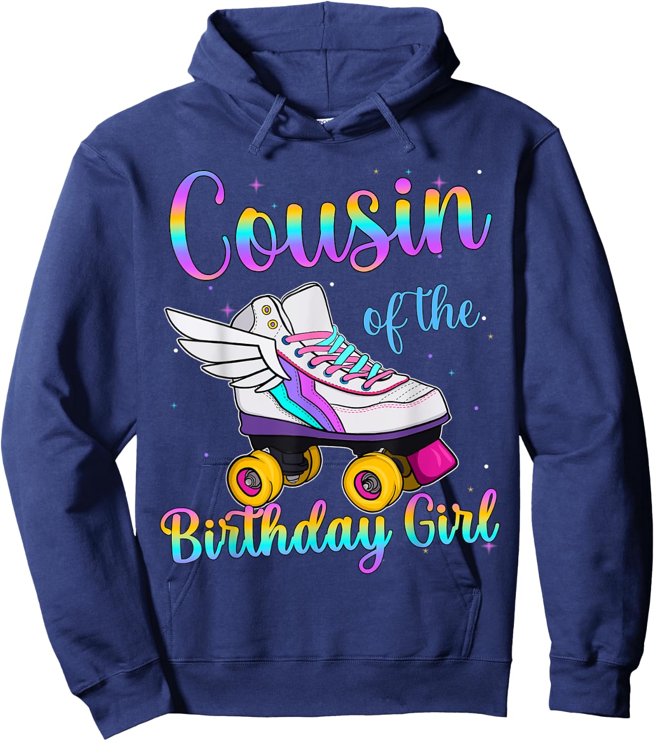 Cousin of the Birthday girl Rolling skate Family Party Hoodie - Hoodie | Navy
