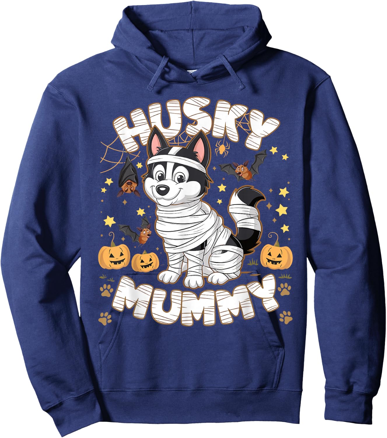 Halloween Costume Siberian Husky Dog Outfit Husky Mummy Women Kids Hoodie - Hoodie | Navy