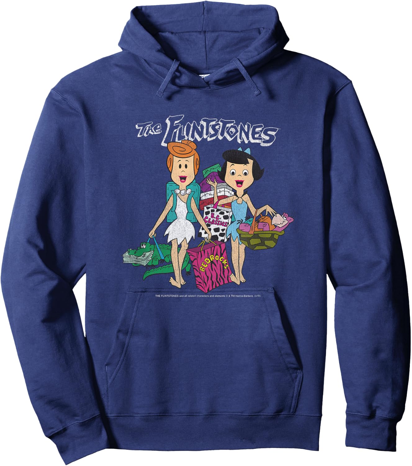The Flintstones Betty Rubble & Wilma Flintstone Shopping Small Hoodie - Hoodie | Navy