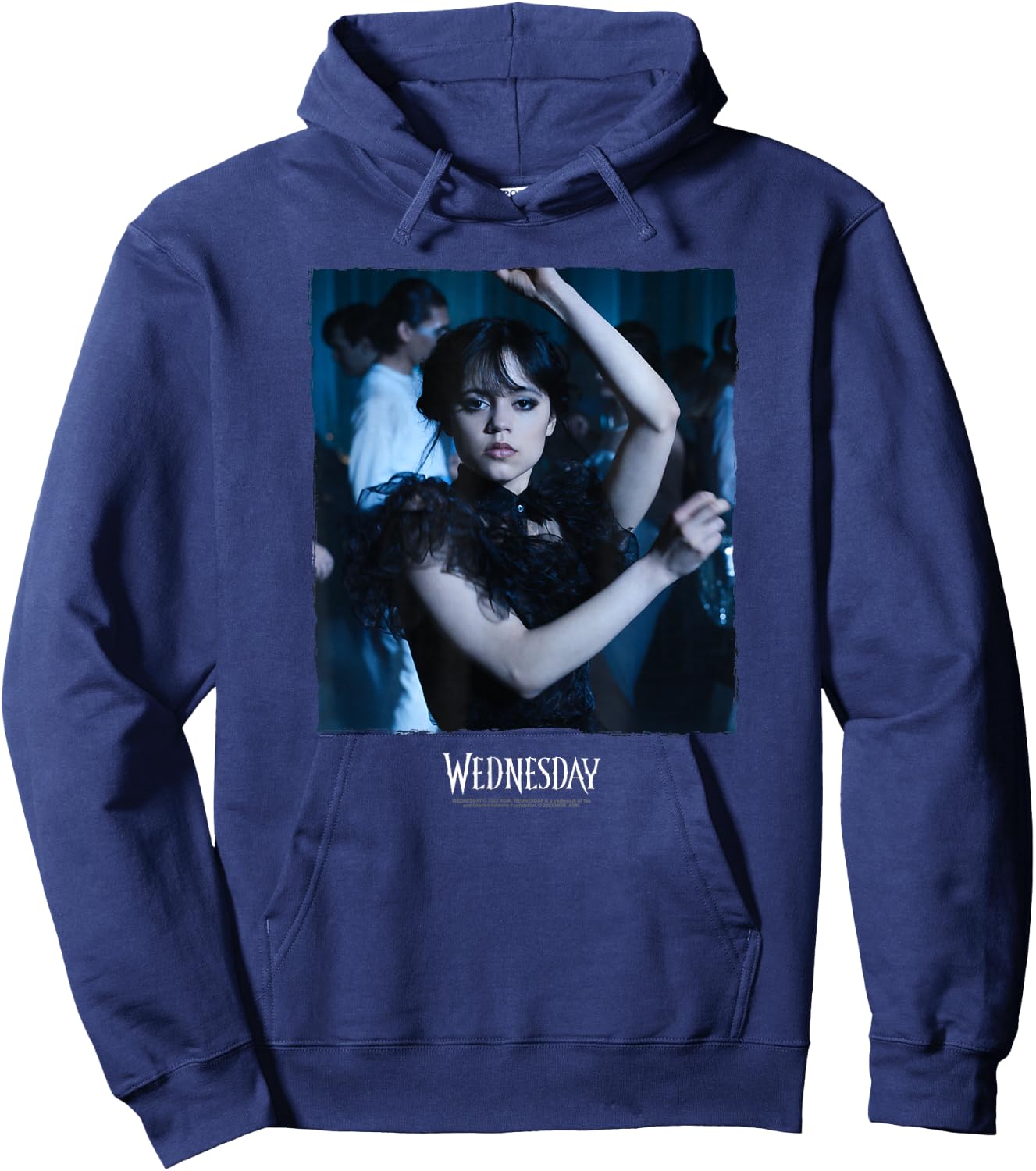 Wednesday Dark Dancing Queen Wednesday Photoreal & Logo Hoodie - Hoodie | Navy