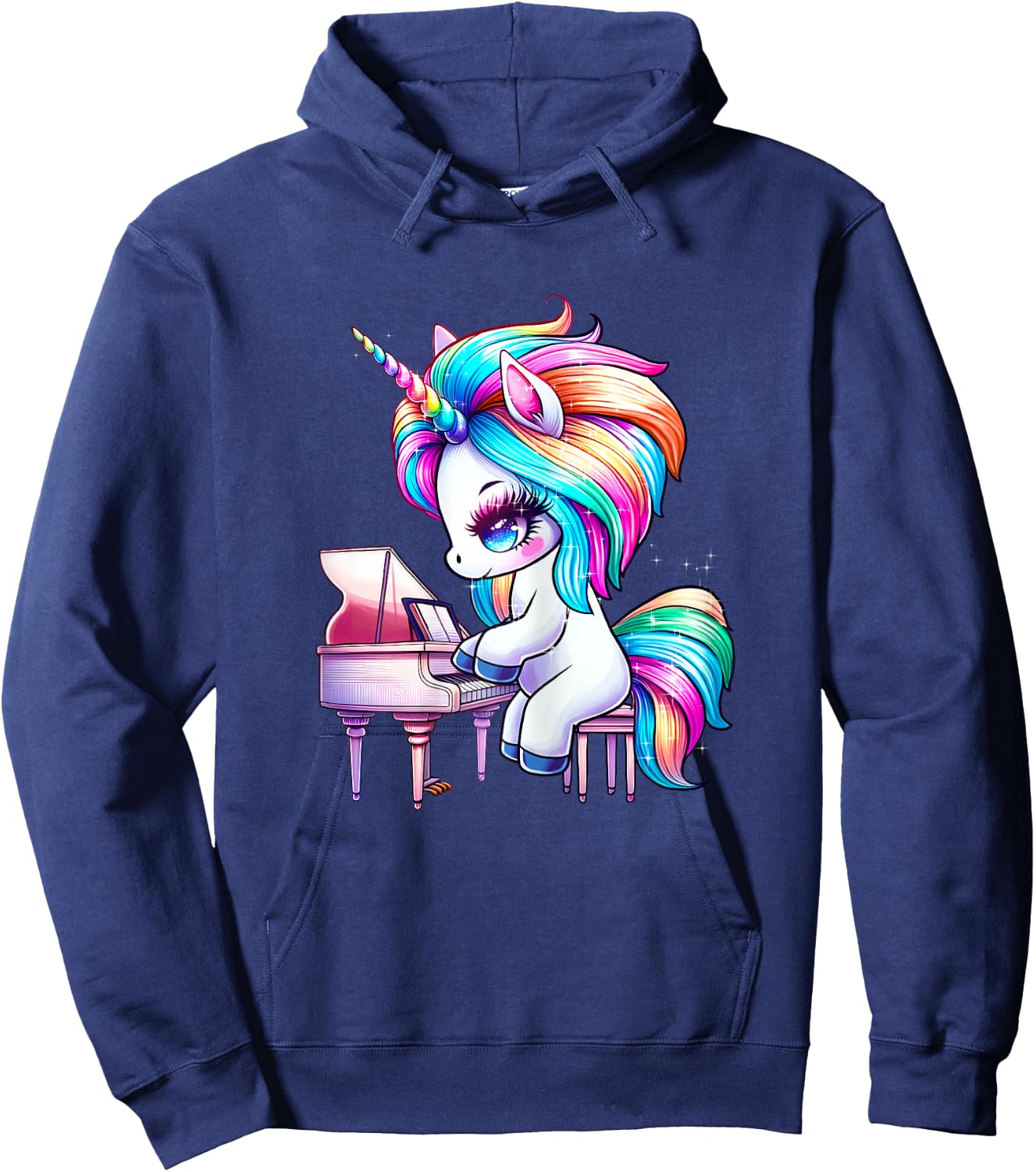 Unicorn Playing Piano Pianist Musician Music Teacher Hoodie - Hoodie | Navy