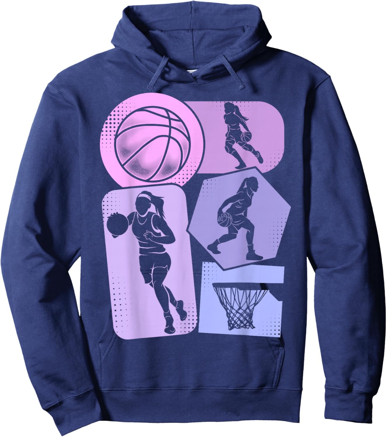 Basketball Girl's Basketball Player Women's Children's , black Hoodie - Hoodie | Navy