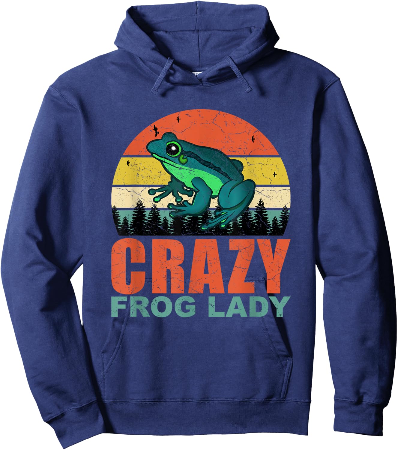 Crazy Frog Lady Funny Frogs-Amphibian Pet Owners Lovers Hoodie - Hoodie | Navy