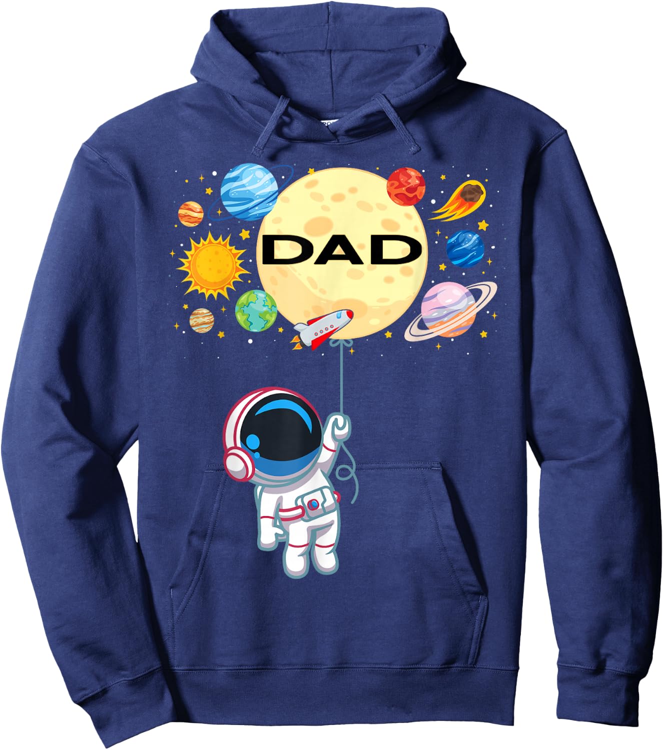 Dad of The Birthday Boy Astronaut Space Planets Family Hoodie - Hoodie | Navy