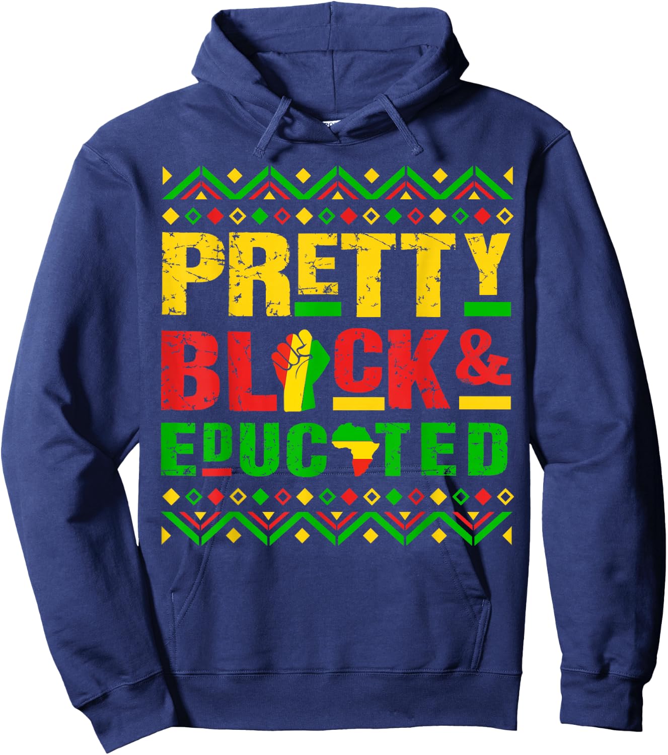 Pretty Black and Educated Juneteenth Pride Girl Women Kid Hoodie - Hoodie | Navy