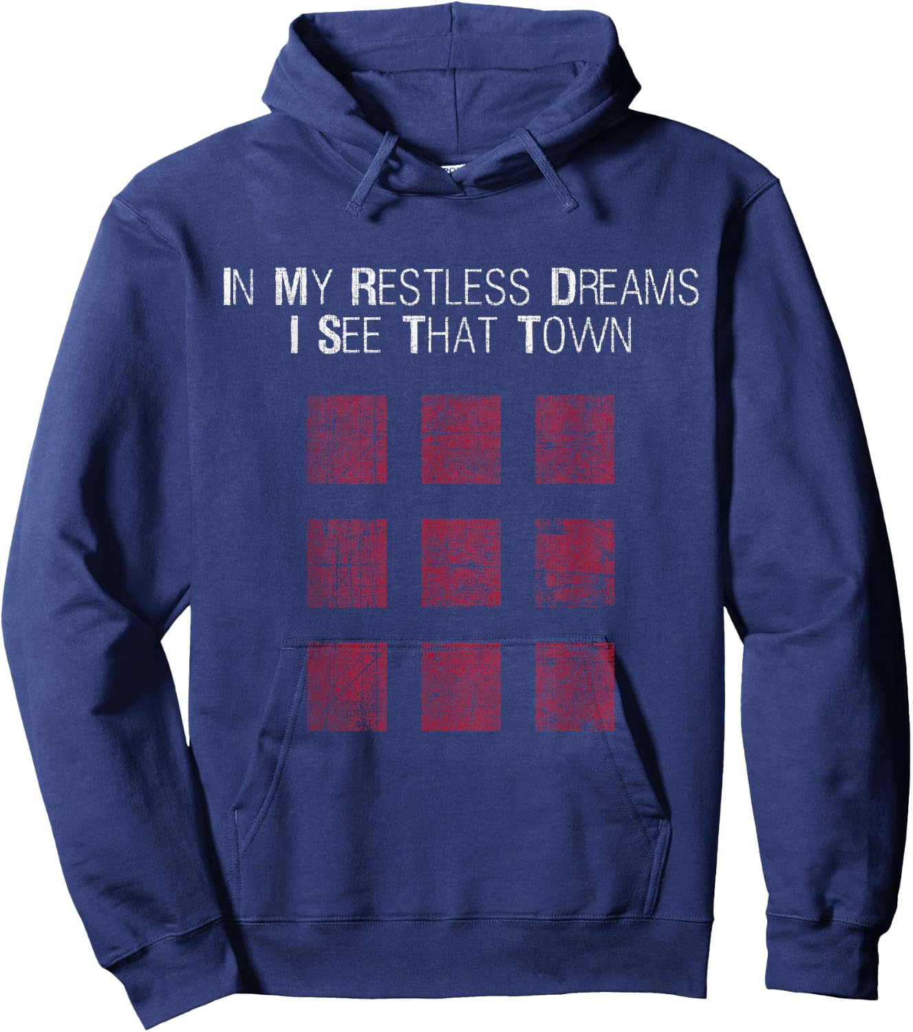 IN MY RESTLESS DREAMS I SEE THAT TOWN - Black Hoodie - Hoodie | Navy