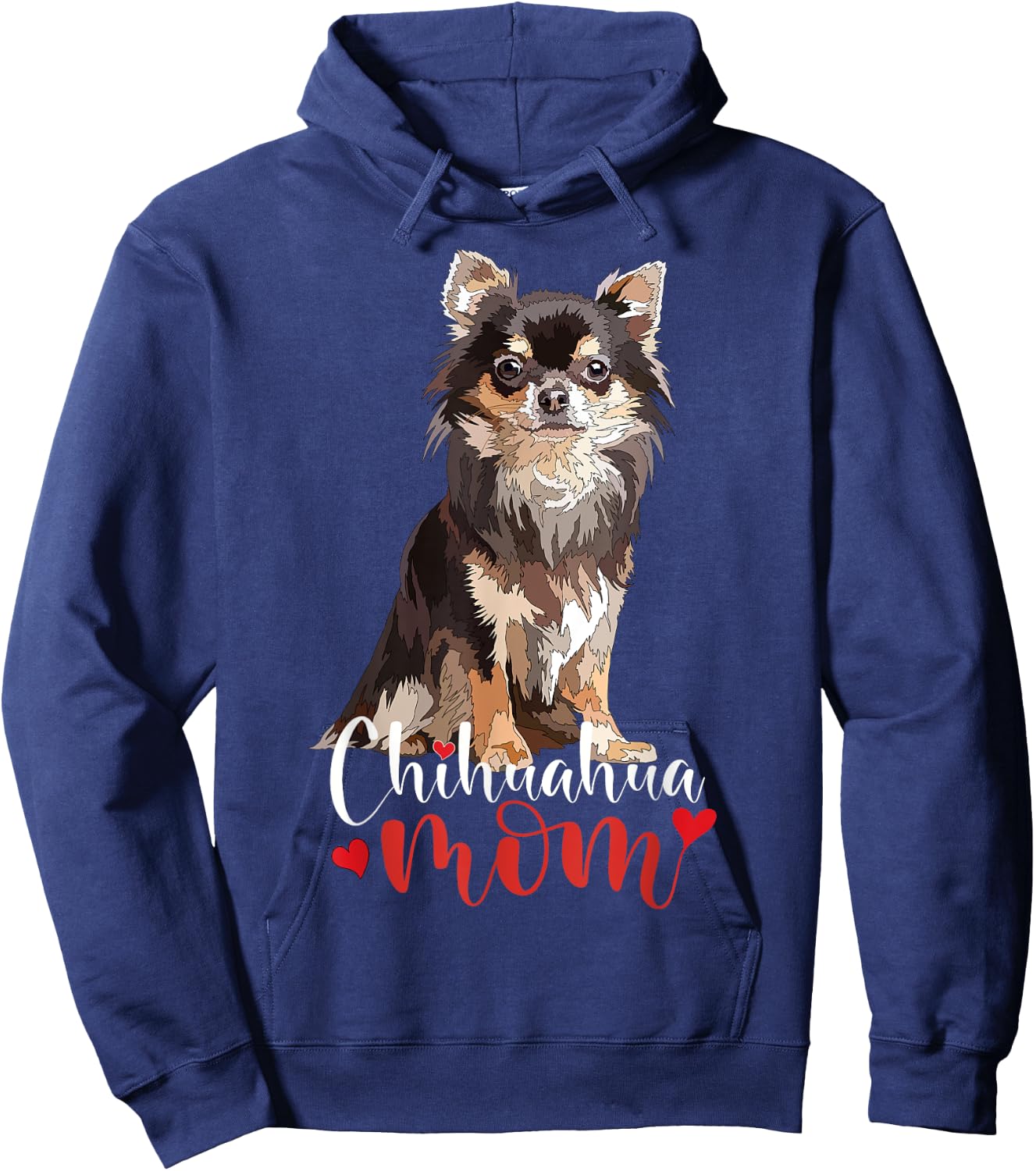 Chihuahua Mama Chihuahua Long Haired Mom Mommy Chiwawa Dog Women Kids Hoodie - Hoodie | Navy