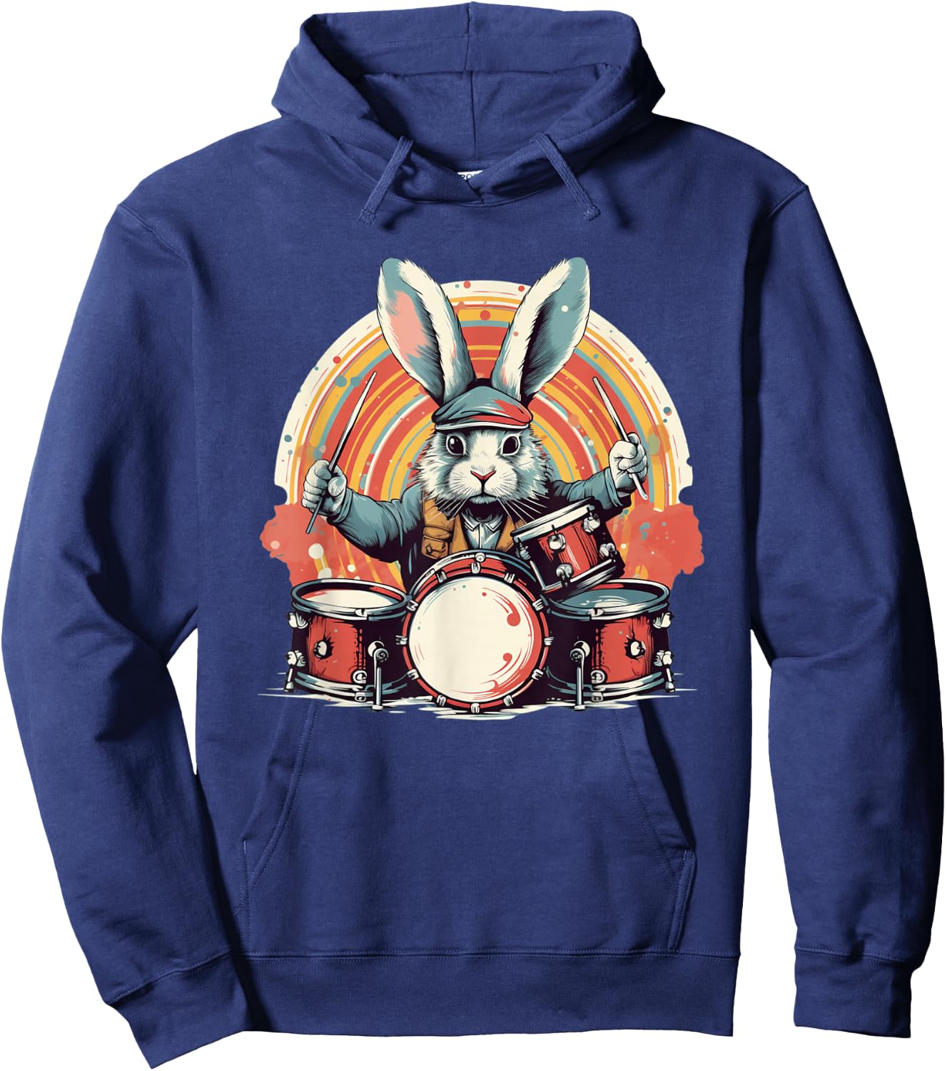 Cool hidden Easter eggs with this drummer bunny costume Hoodie - Hoodie | Navy