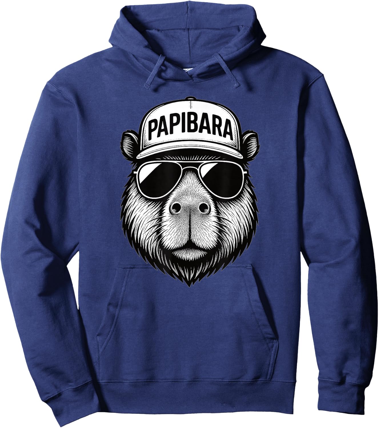 Papibara Cool Lustiger Capybara Papa Vatertag Hoodie - Hoodie | Navy