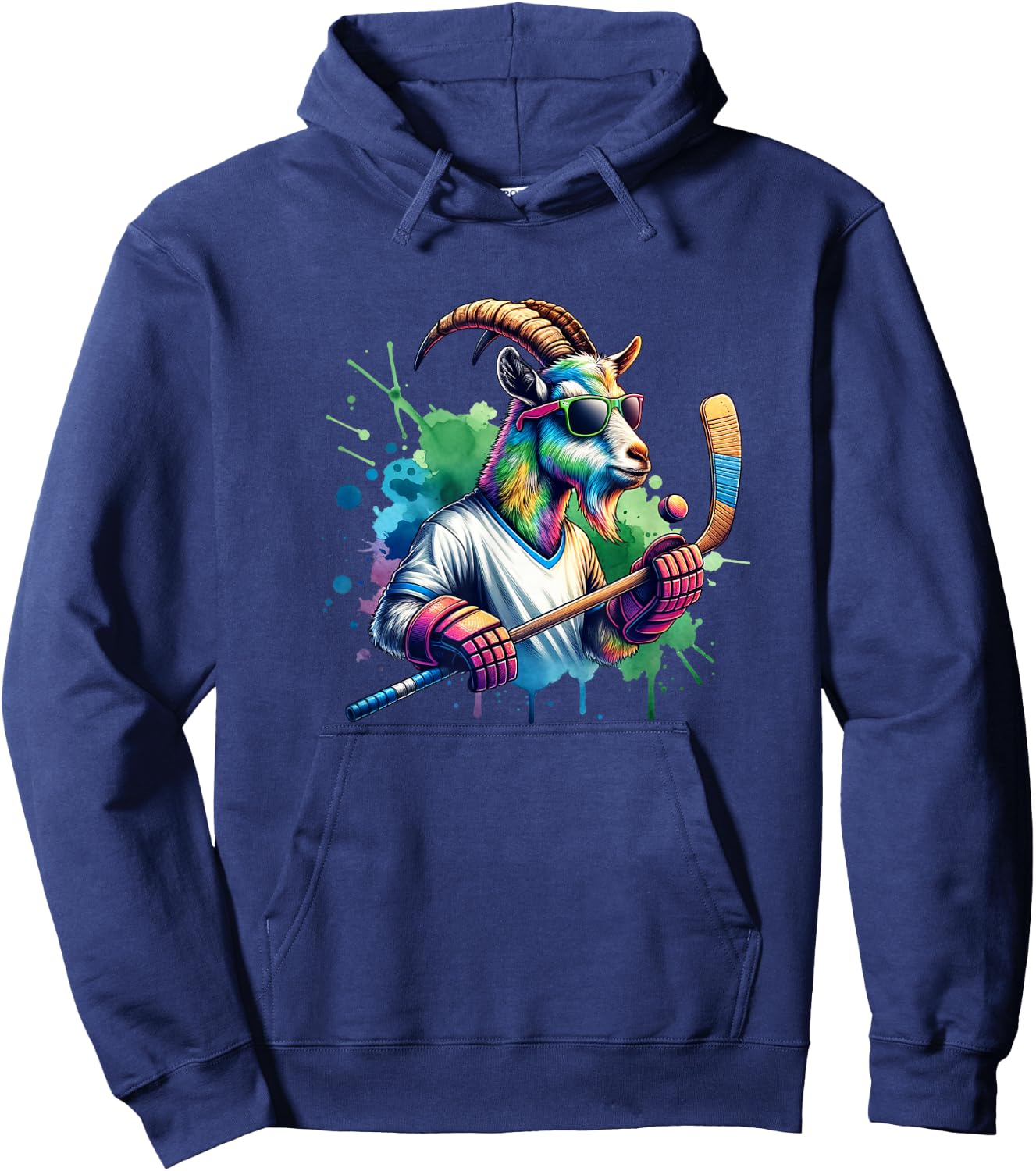 Unique Goat Ice Hockey Goalie Team Sports Design Hoodie - Hoodie | Navy