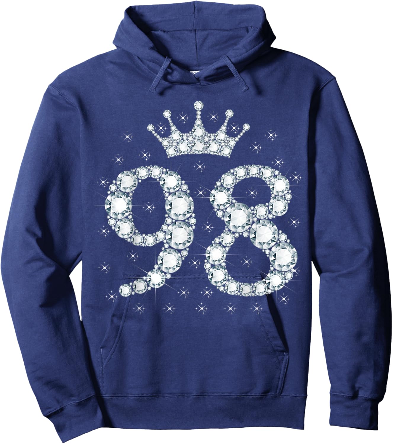 98 Crown 98 Years Old Happy 98th Birthday Girl Women Hoodie - Hoodie | Navy