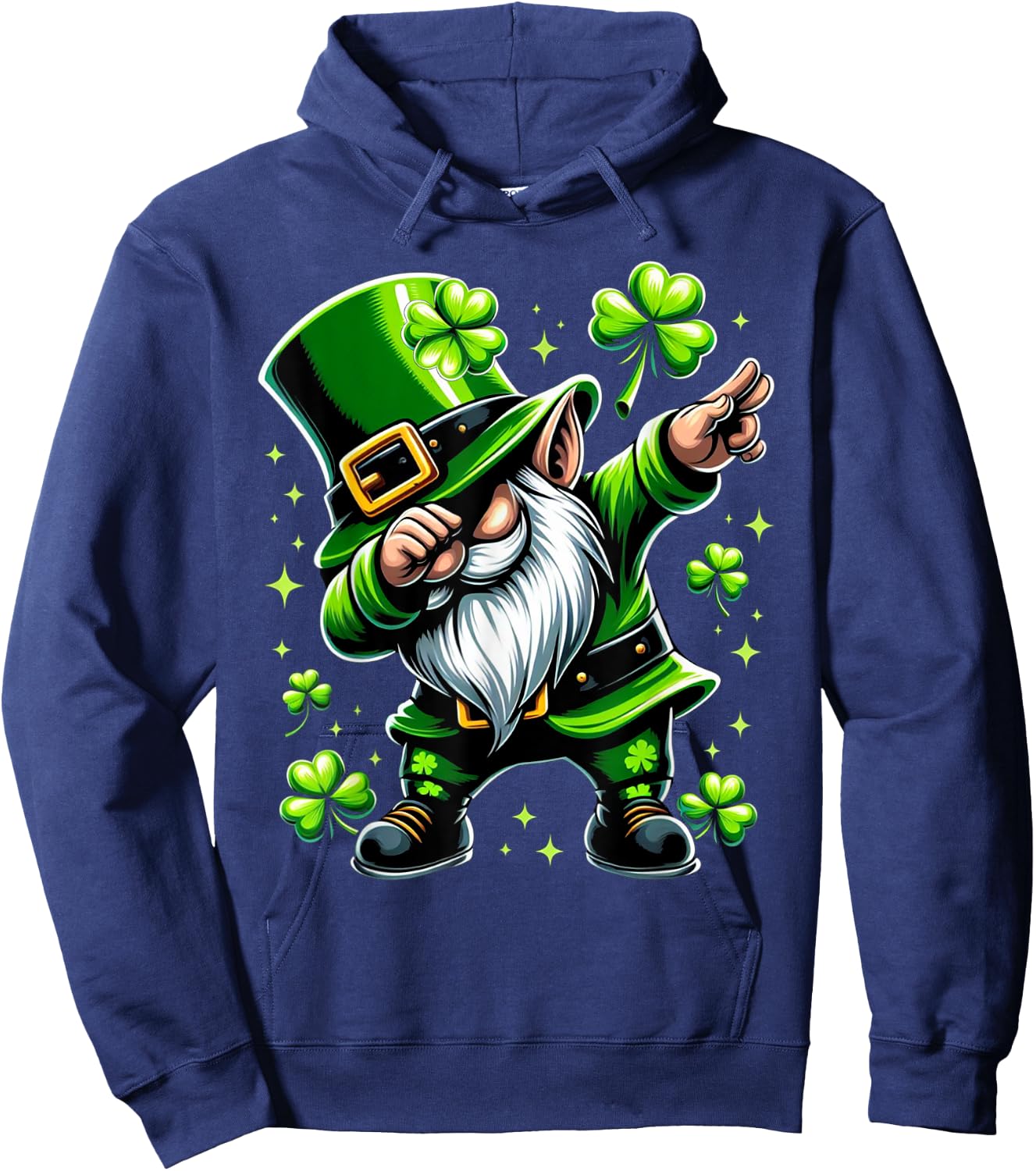 St Patricks Day Gnome Dabbing Gnomes Shamrock Men Women Kids Hoodie - Hoodie | Navy
