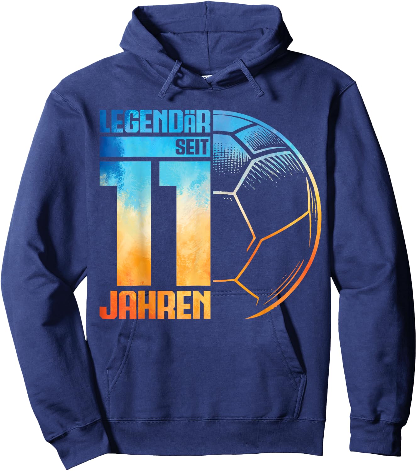 11th Birthday Retro Handball Player 11 Years Boy Kids , black Hoodie - Hoodie | Navy