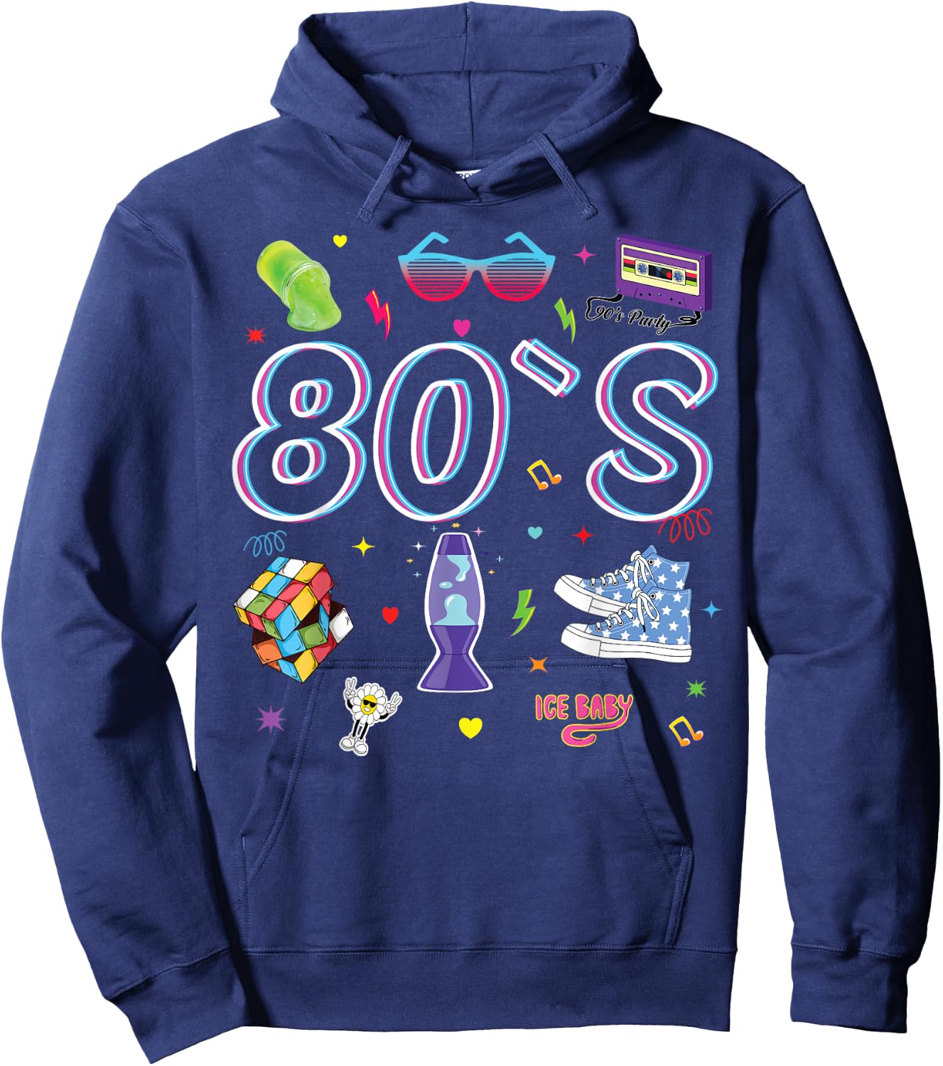 80er Jahre Mottoparty 80er Jahre Kostüm - I love the 80s Hoodie - Hoodie | Navy