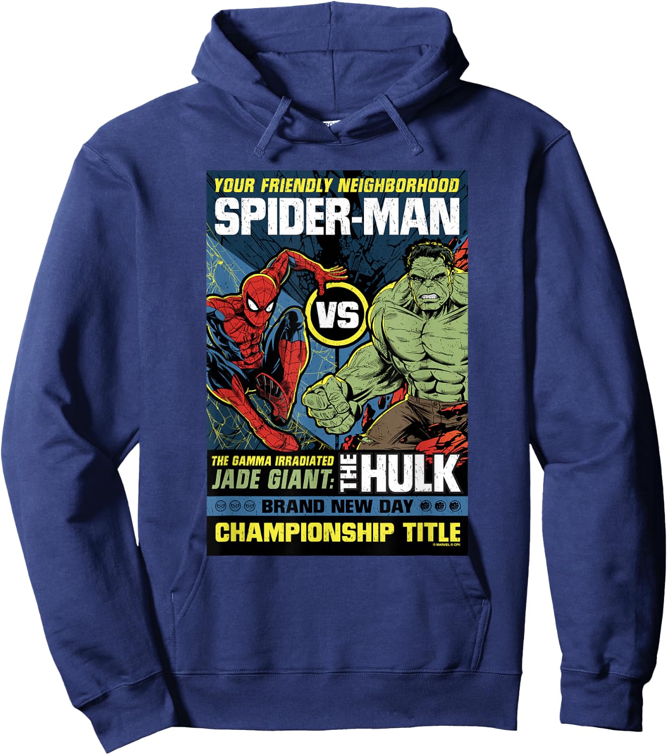 Marvel Spider-Man Day Spidey vs Hulk Champ Comic Hoodie - Hoodie | Navy