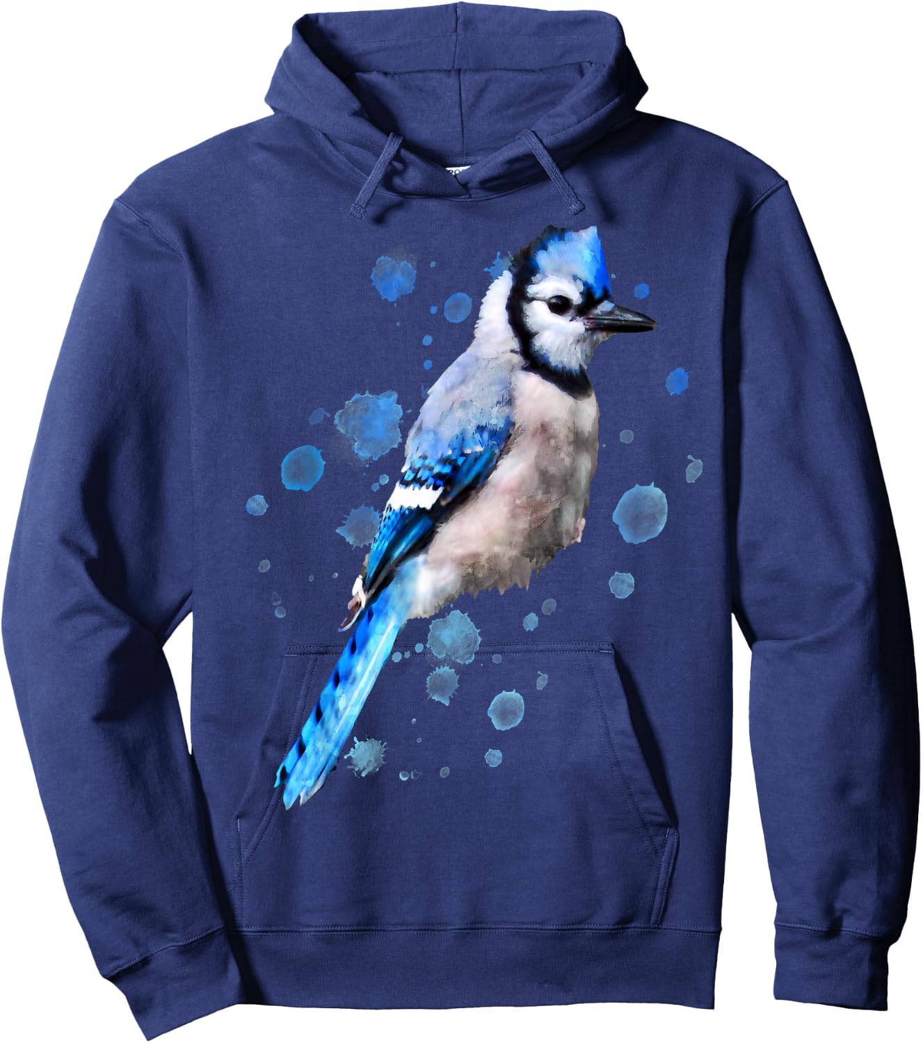 Watercolor blue jay bird artistic animal artsy painting Hoodie - Hoodie | Navy
