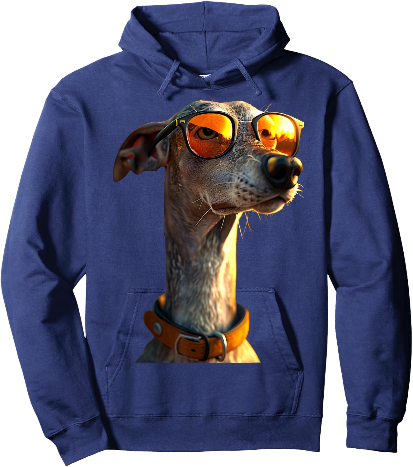 Windhund mit Sonnenbrille Hunde Liebe Greyhound Windhunde Hoodie - Hoodie | Navy
