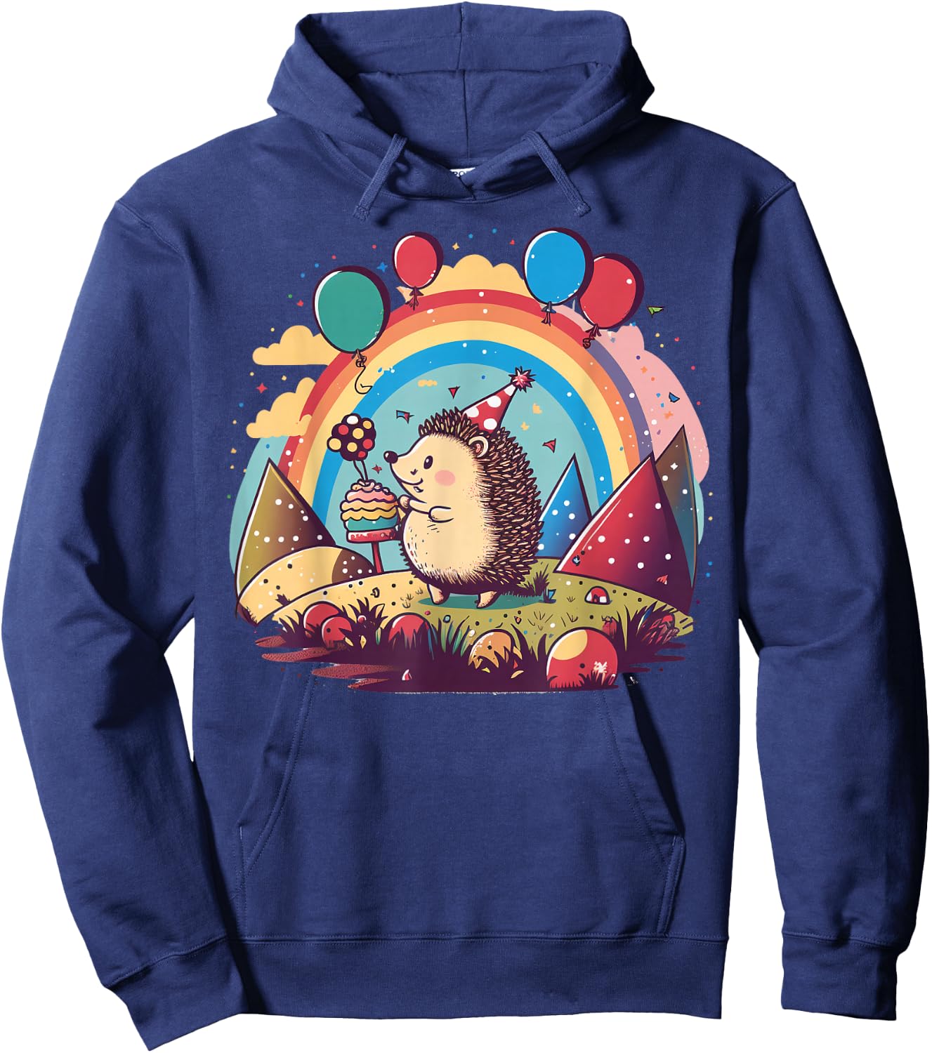 Celebration Hedgehog Event Birthday Party Hedgehog Hoodie - Hoodie | Navy