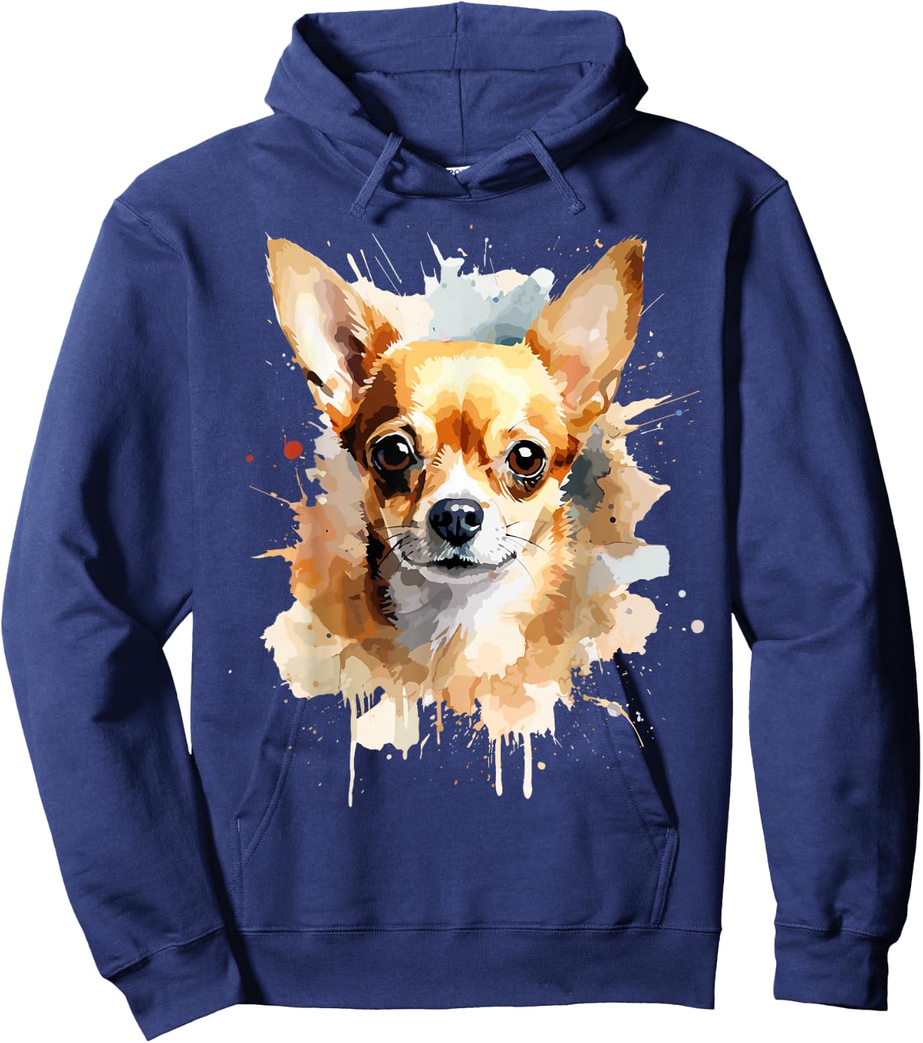 Chihuahua Lover Designs Pop Art Chihuahua Dog -Adults - Black, Small Hoodie - Hoodie | Navy