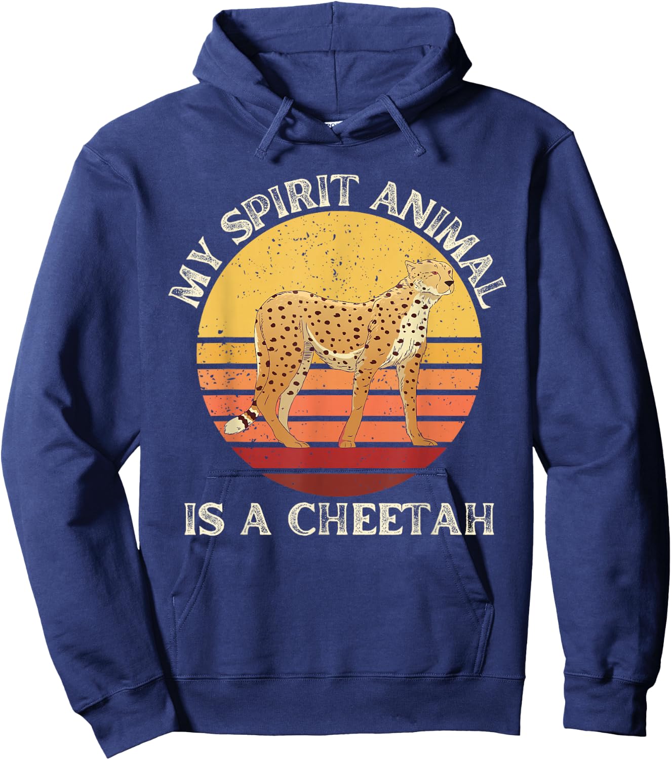 Vintage My Spirit Animal Is a Cheetah Lover Retro Cheetah Hoodie - Hoodie | Navy