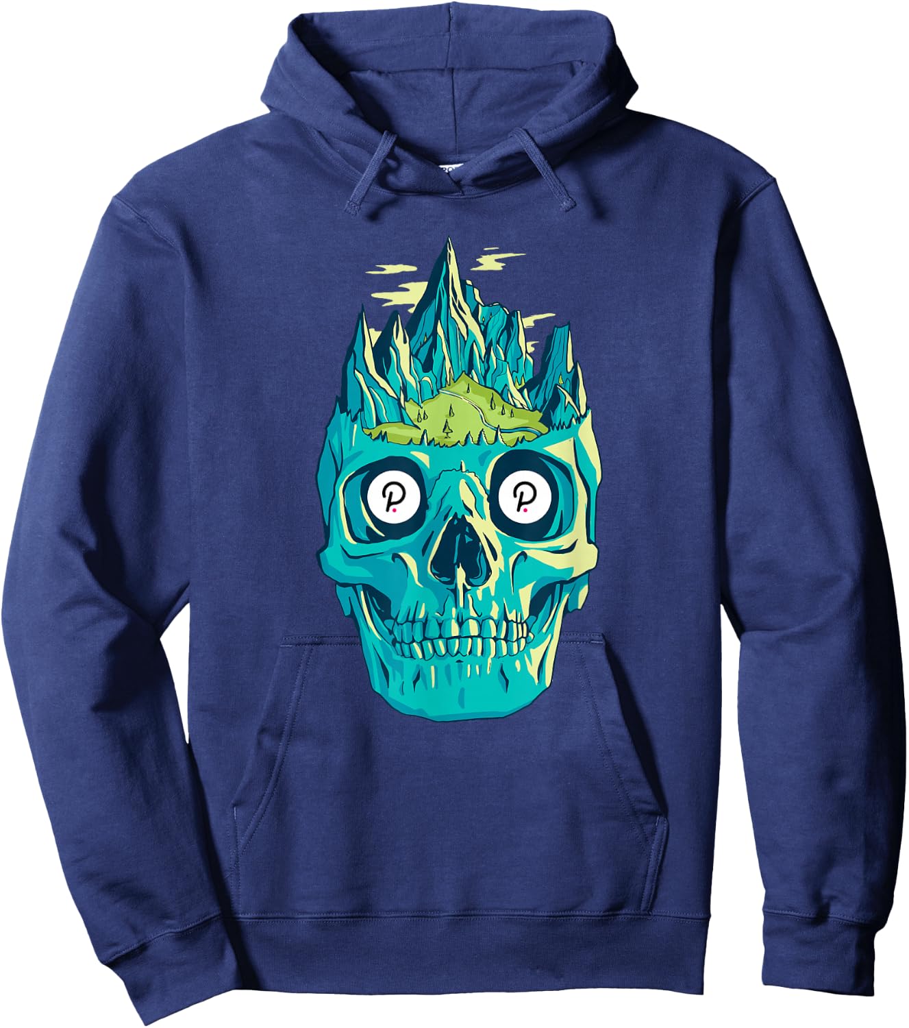 Polkadot Skull Art Crypto Trader Grunge Cool Cryptocurrency Hoodie - Hoodie | Navy