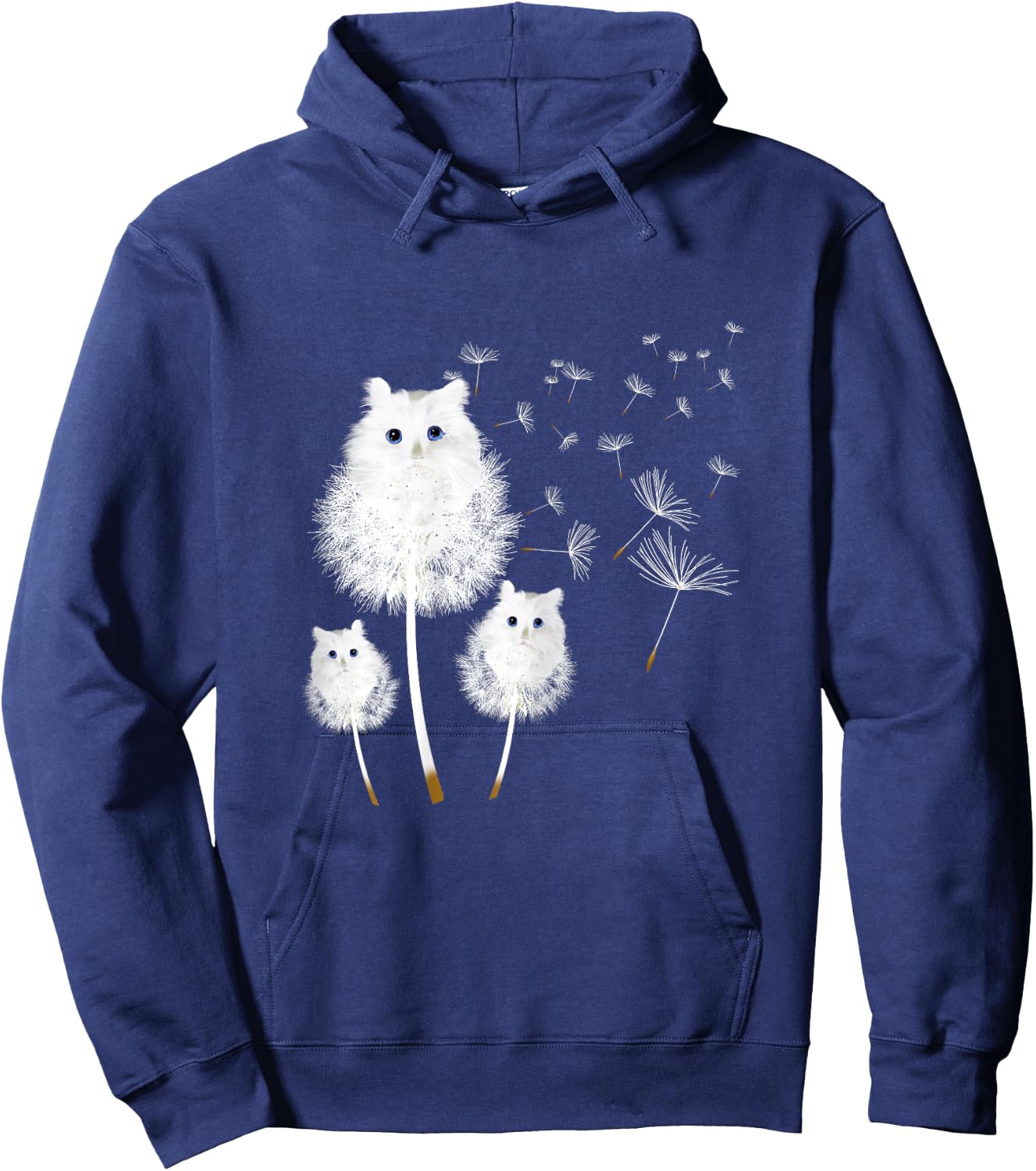Cat Dandelion amazing Flower Cat lover design women girls Hoodie - Hoodie | Navy