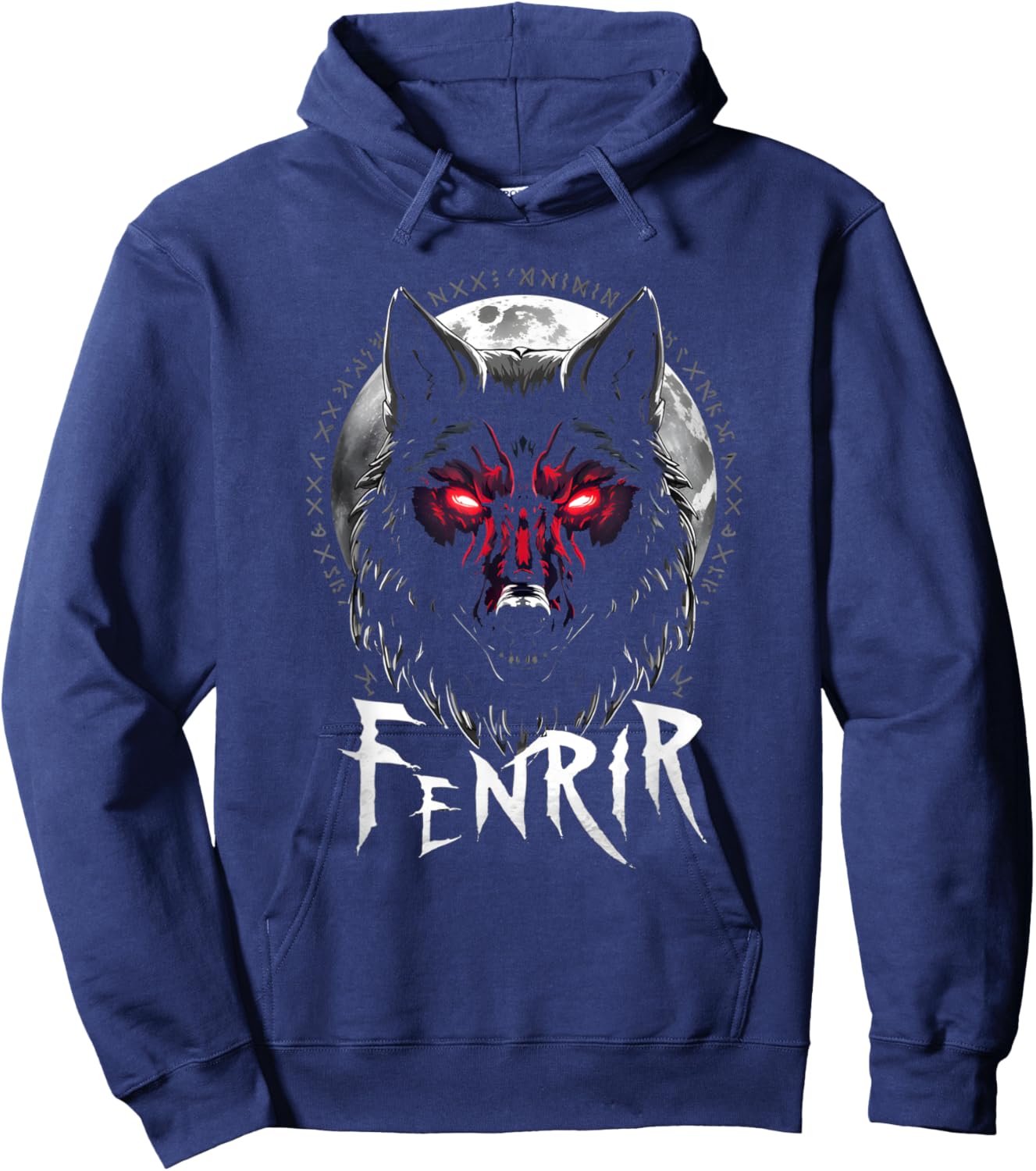 Fenrir Wolf Nordic Mythology Odin Valhalla , black Hoodie - Hoodie | Navy