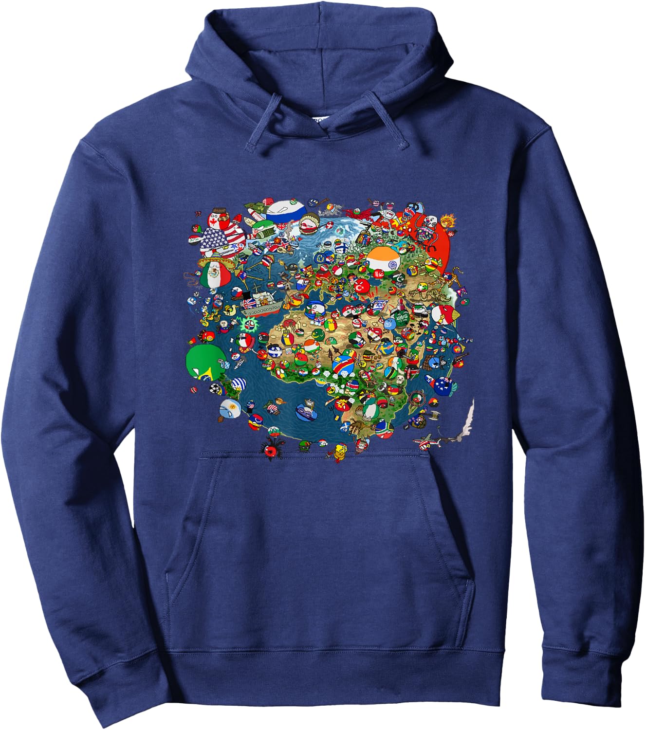 Polandball World , black Hoodie - Hoodie | Navy