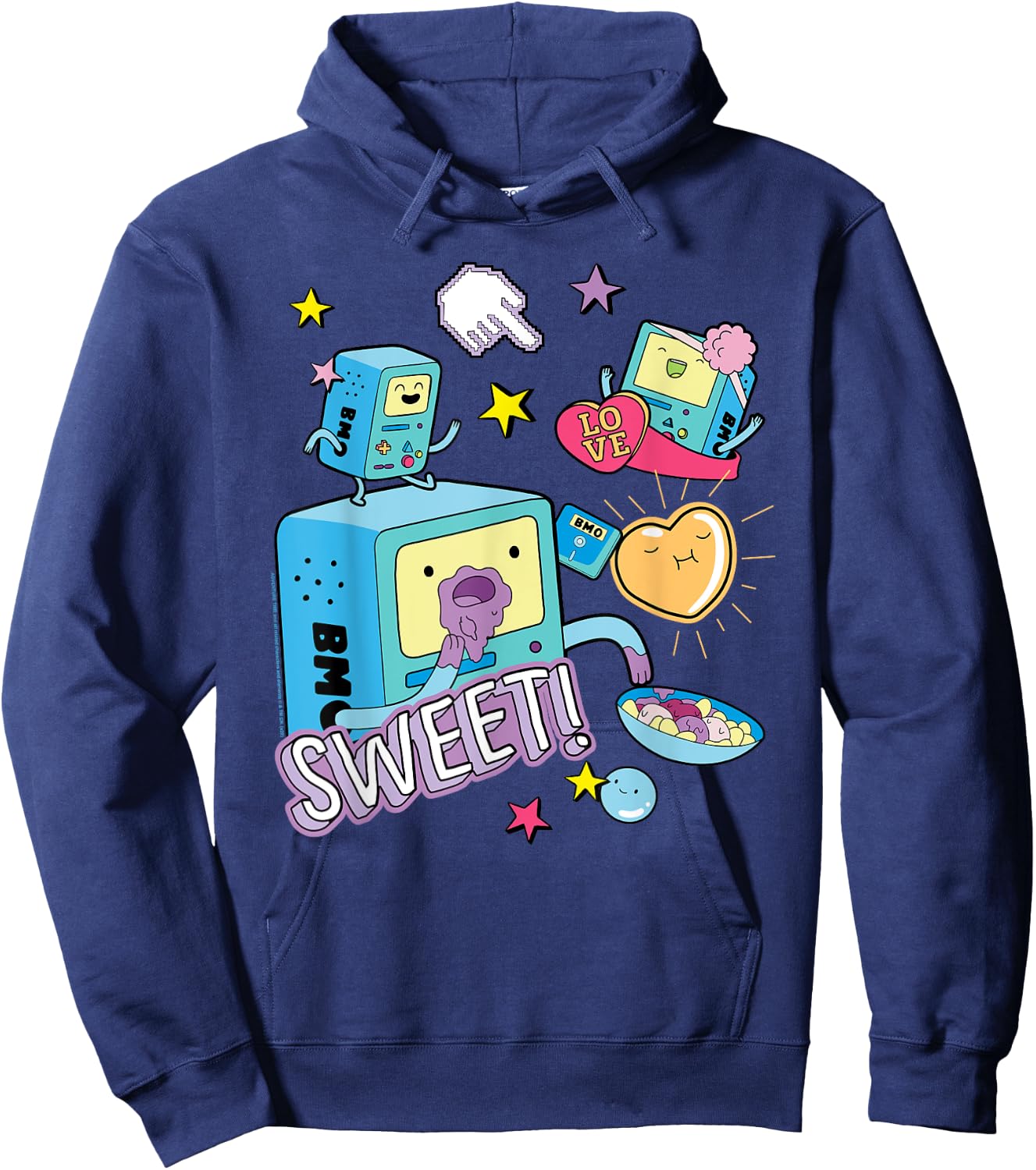 Cartoon Network Adventure Time BMO Sweet , black Hoodie - Hoodie | Navy
