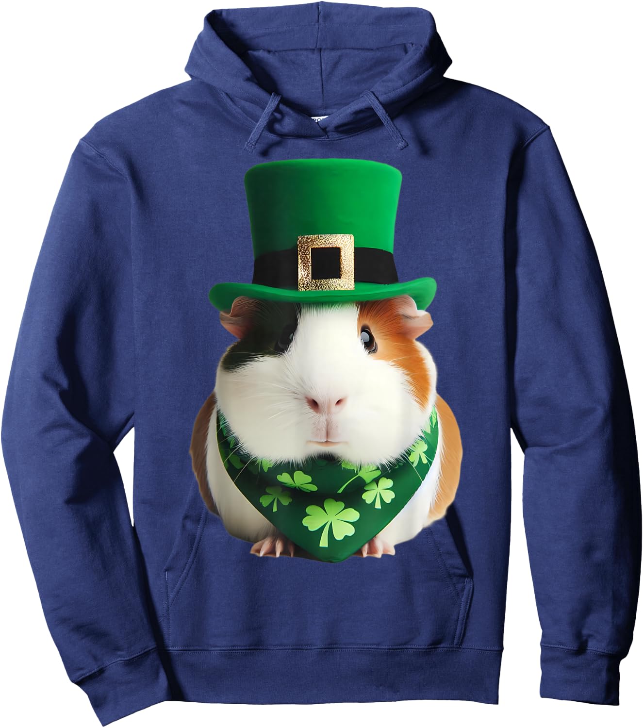 St Patrick's Day Guinea Pig Pet Owner Lover Cute Irish Green Hoodie - Hoodie | Navy