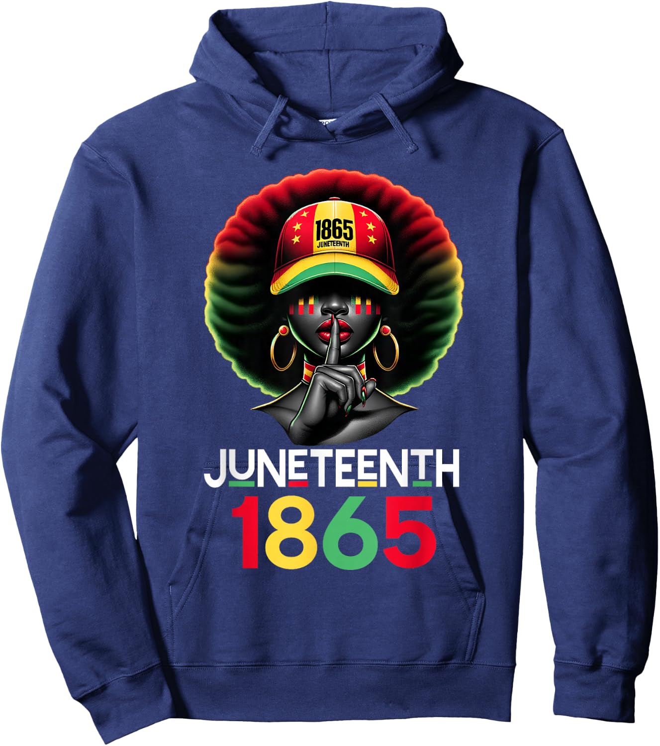 Juneteenth 1865 Celebrate Freedom Celebrating Black Women Hoodie - Hoodie | Navy