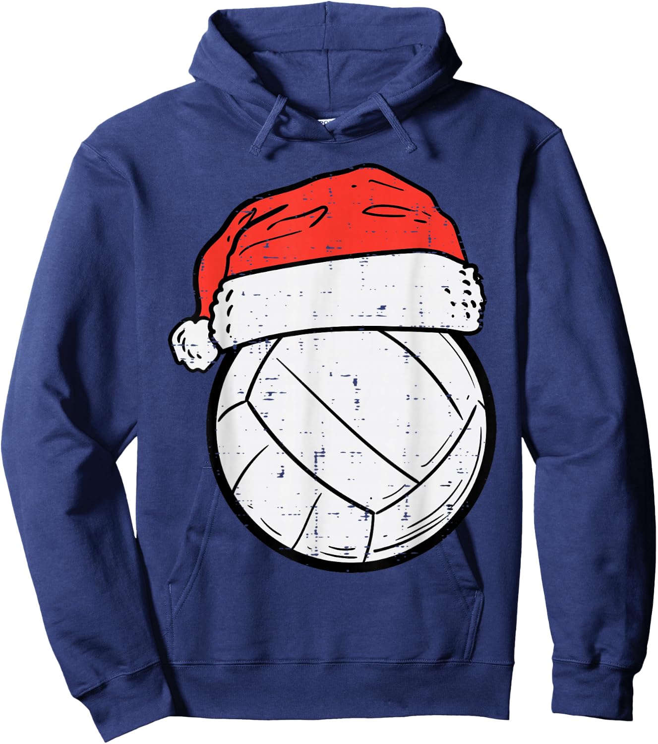 Volleyball Santa Hat Sports Christmas Xmas Hoodie - Hoodie | Navy