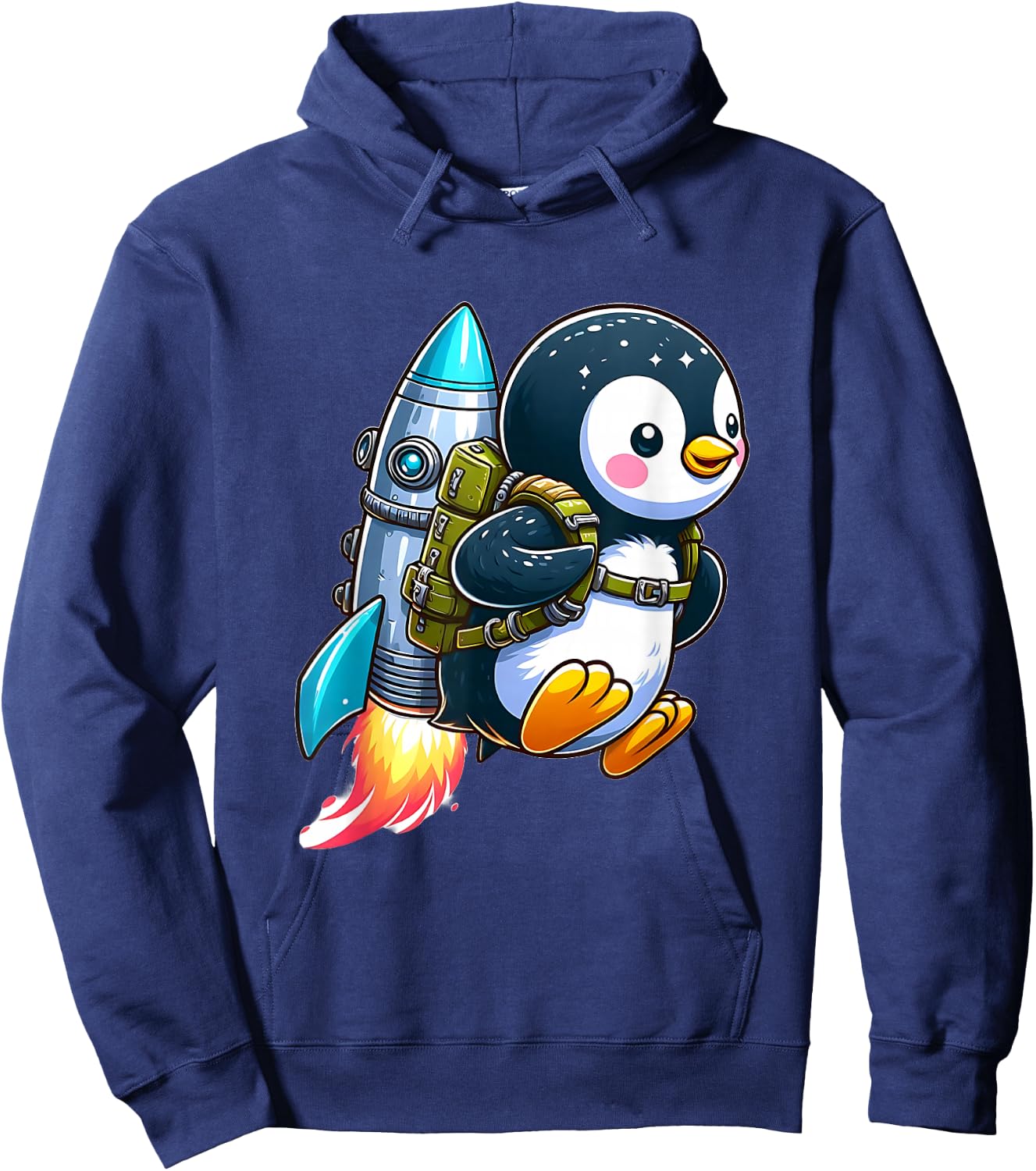 Flying Penguin with Jetpack Hoodie - Hoodie | Navy