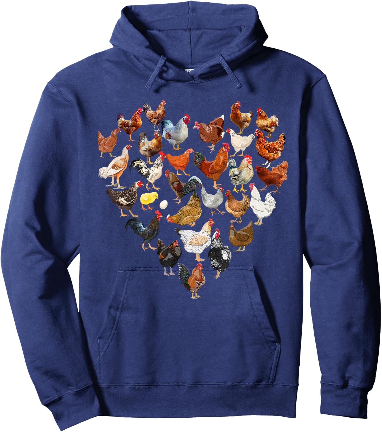 Chicken Love for the Farmer The Chicken Farm Breeds Hoodie - Hoodie | Navy