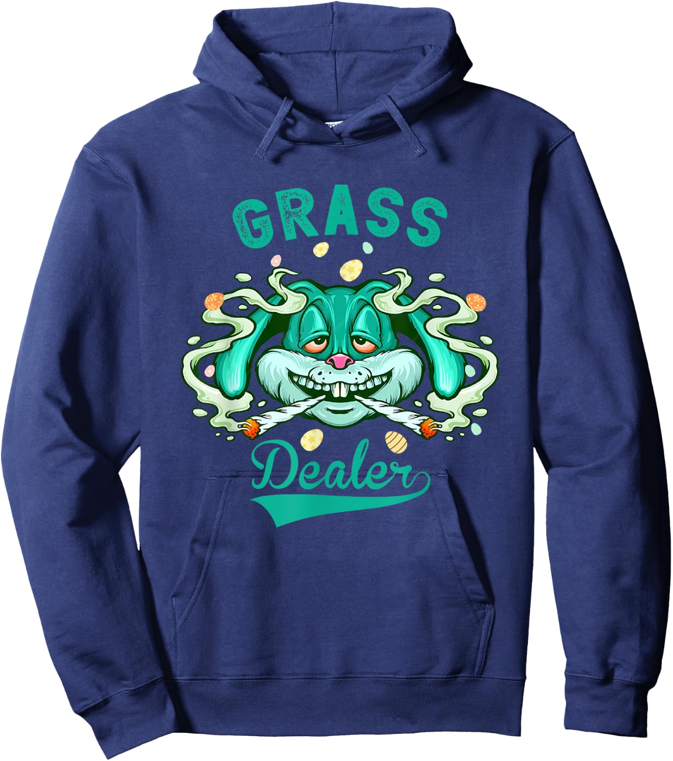 Stoned Easter Bunny Grass Dealer 4/20 Marijuana Easter 420 Hoodie - Hoodie | Navy