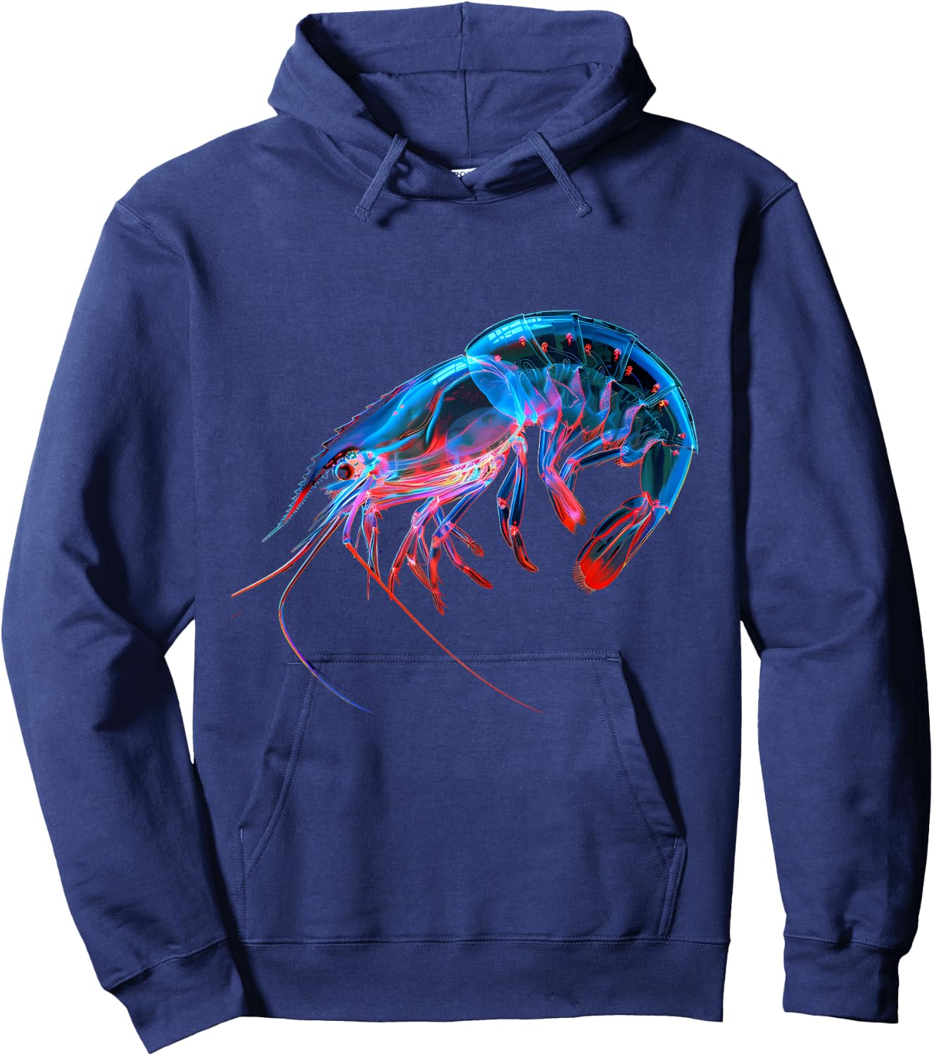 Shrimp Ocean Sea Animal Marine Mammal Motif Sea Ocean Shrimp Hoodie - Hoodie | Navy