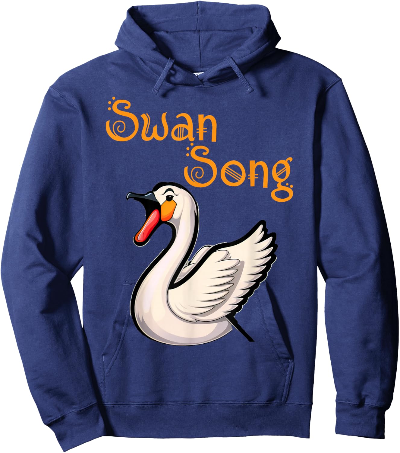 Swan Song Funny Singing Music Lover Pun Hoodie - Hoodie | Navy