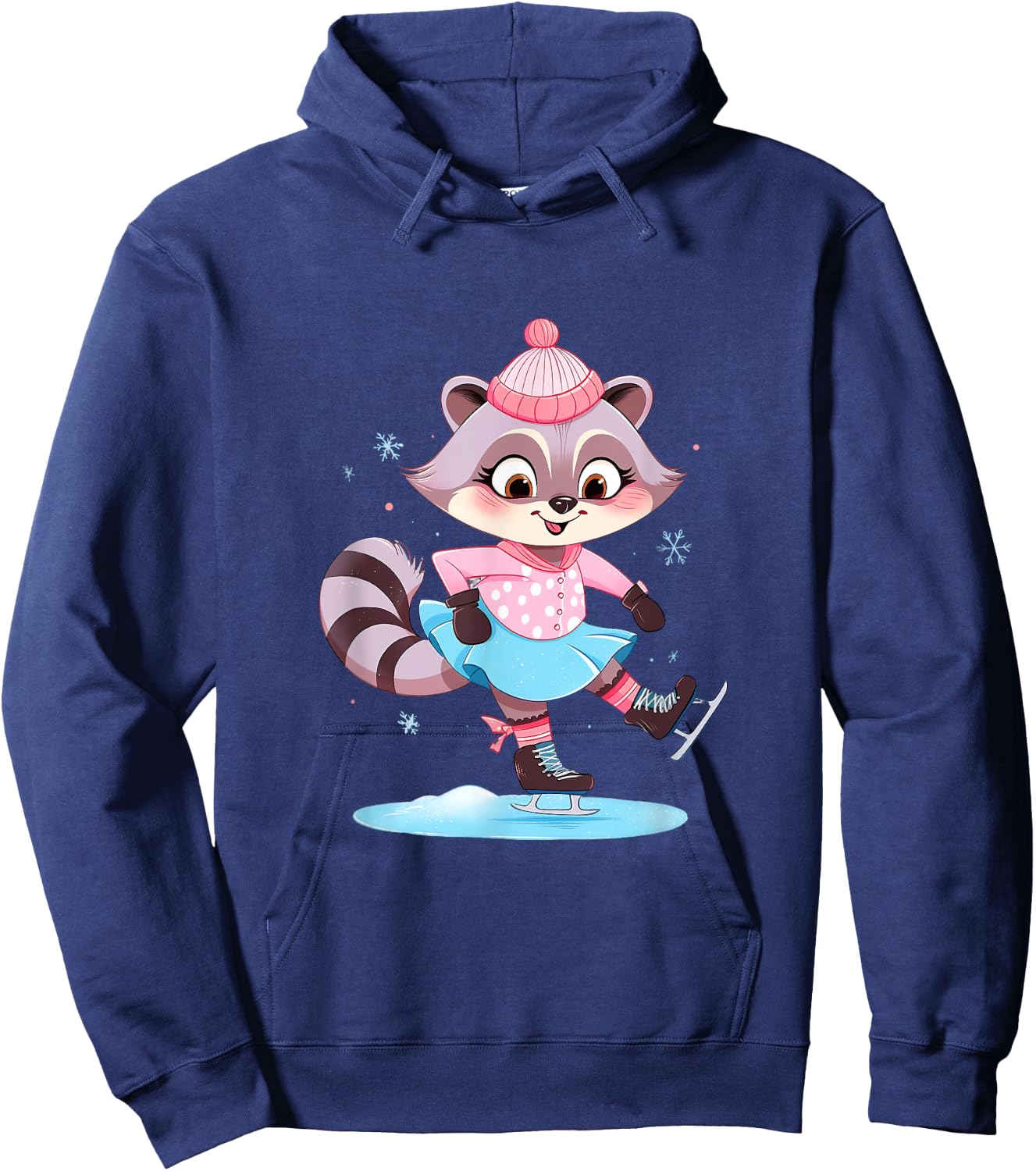 Raccoon Ice Skating Figure Skater Ice Skates Hoodie - Hoodie | Navy