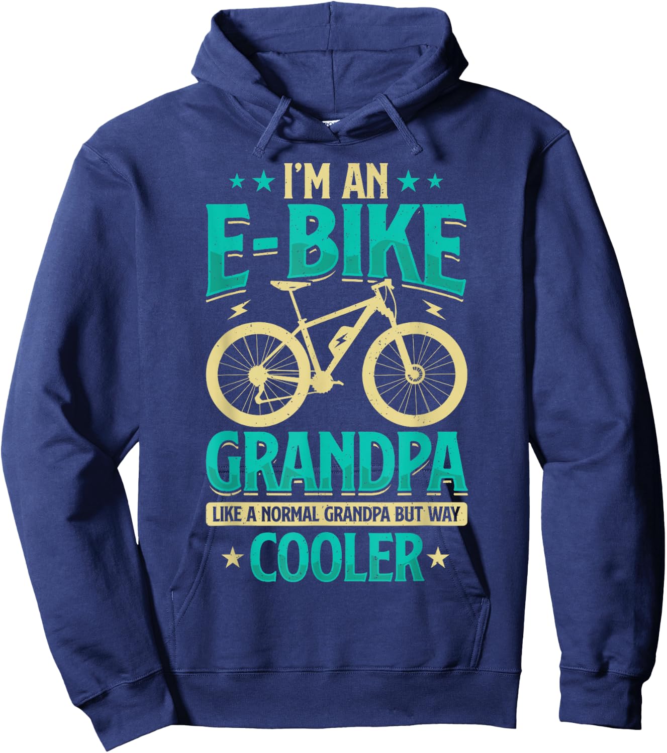 Never Underestimate An Old Guy On An E-Bike Biking Hoodie - Hoodie | Navy