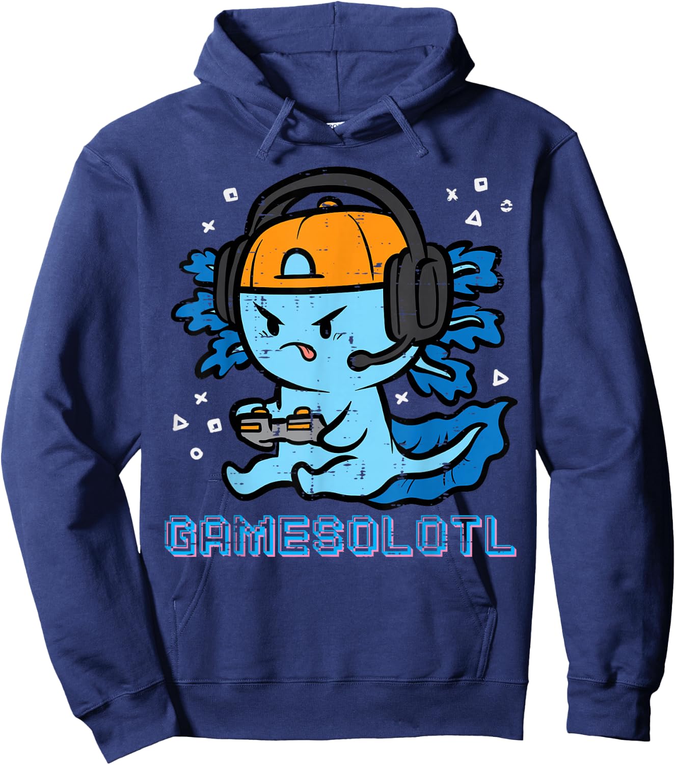 Gamer Axolotl Gamesolotl Fun Gaming Men Boys Kids Youth Teen Hoodie - Hoodie | Navy