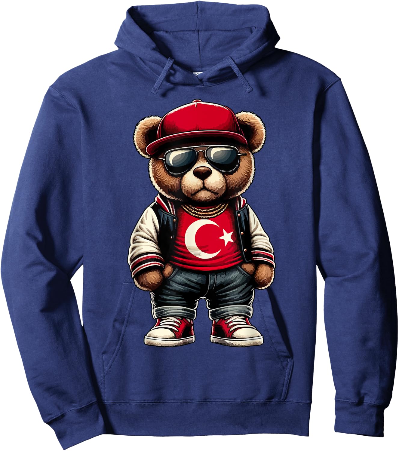 Cool Türkischer Teddybär Türkei Flagge Outfit Street Grafik Hoodie - Hoodie | Navy