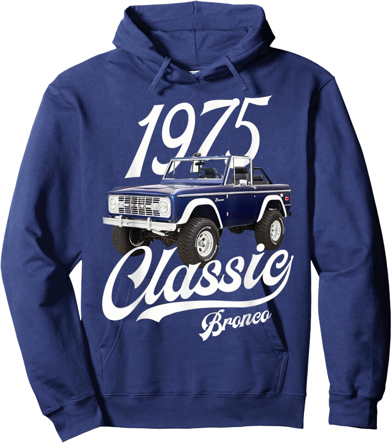 Classic bronco 1975 Navy Blue Knoxville Hoodie - Hoodie | Navy