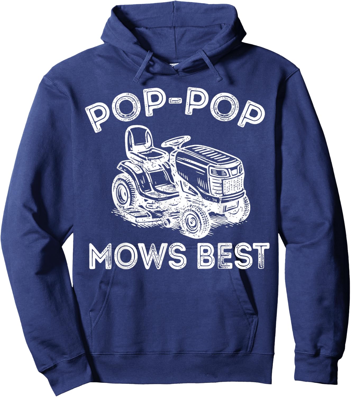 Pop Pop Mows Best Lawn Mower Father's Day Hoodie - Hoodie | Navy