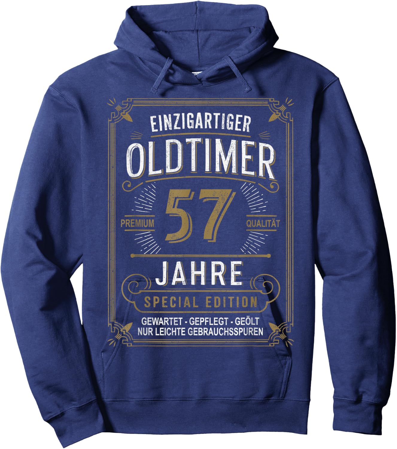 57th Birthday Man Woman 57 Years Decoration Funny Gift , black Hoodie - Hoodie | Navy