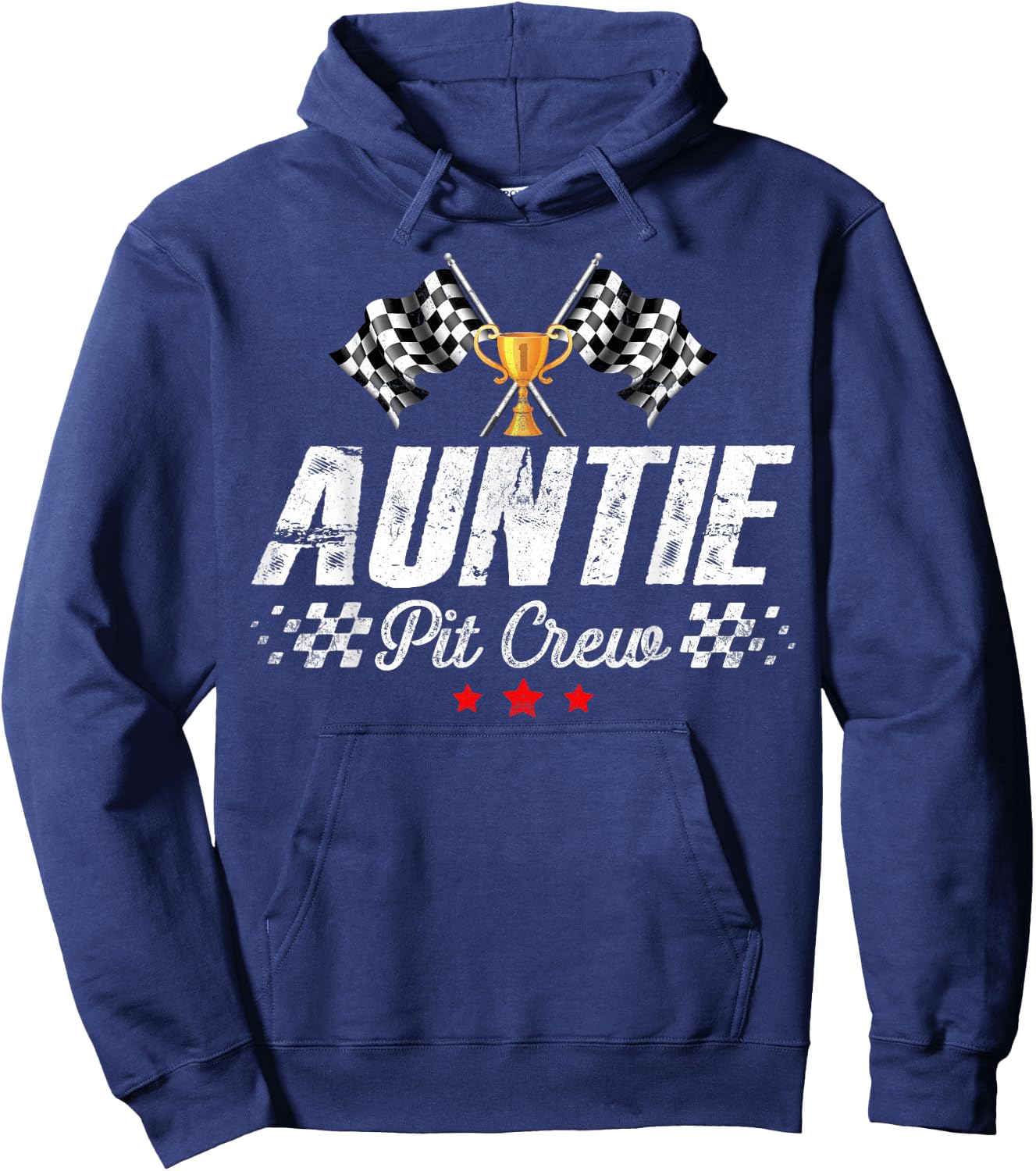 Auntie Pit Crew Race Car Racing Birthday Party Matching Hoodie - Hoodie | Navy