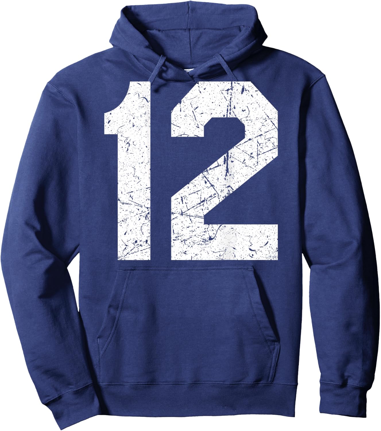 Jersey Uniform Number #12 Athletic, 12th Birthday Hoodie - Hoodie | Navy
