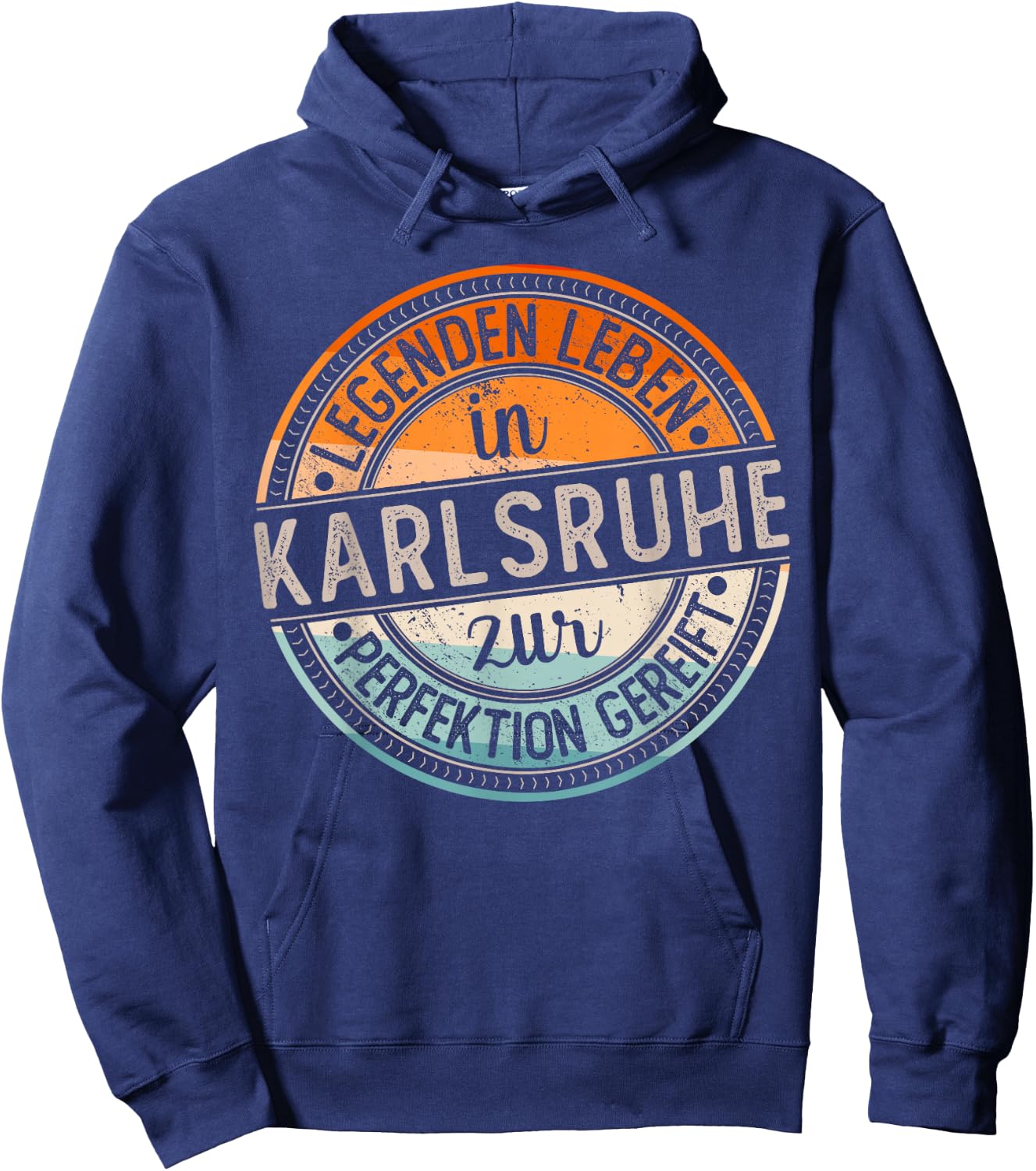 Karlsruhe Retro Farben | Legenden Leben in Karlsruhe Hoodie - Hoodie | Navy