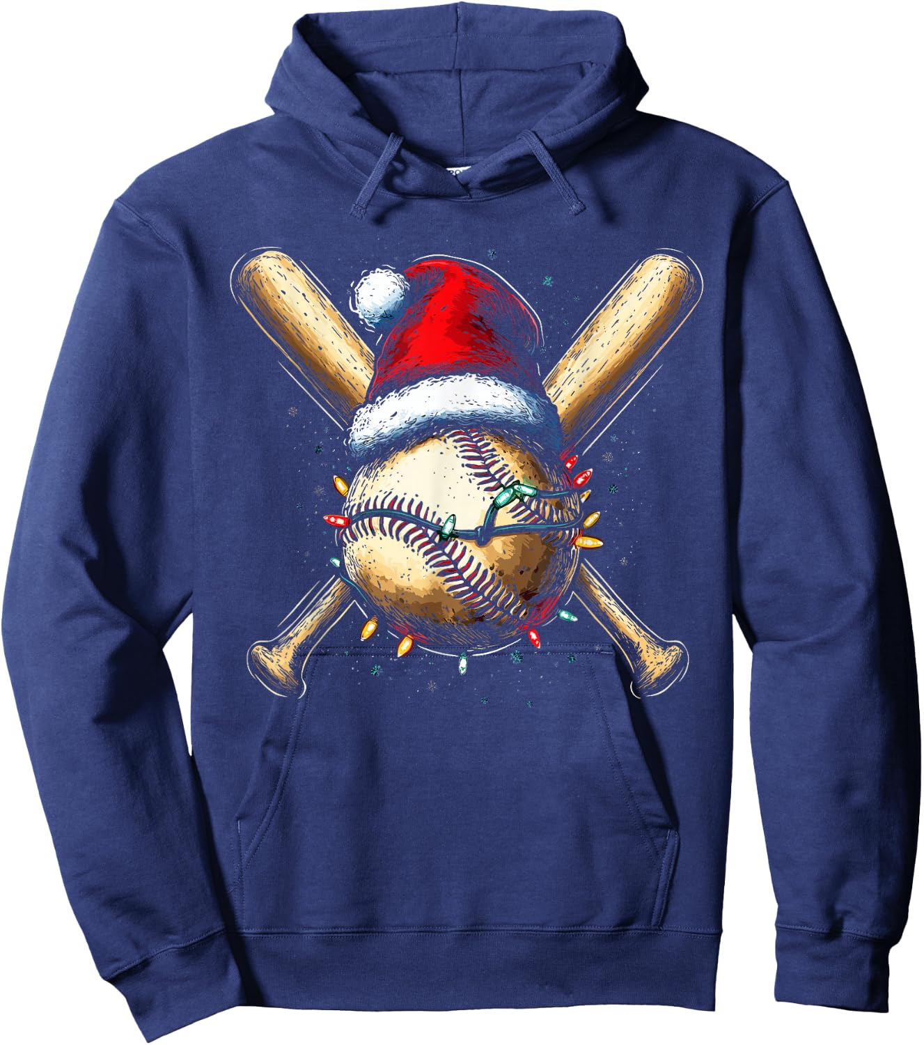 Christmas Baseball Pajama Xmas Santa Boys Girls Kids Hoodie - Hoodie | Navy