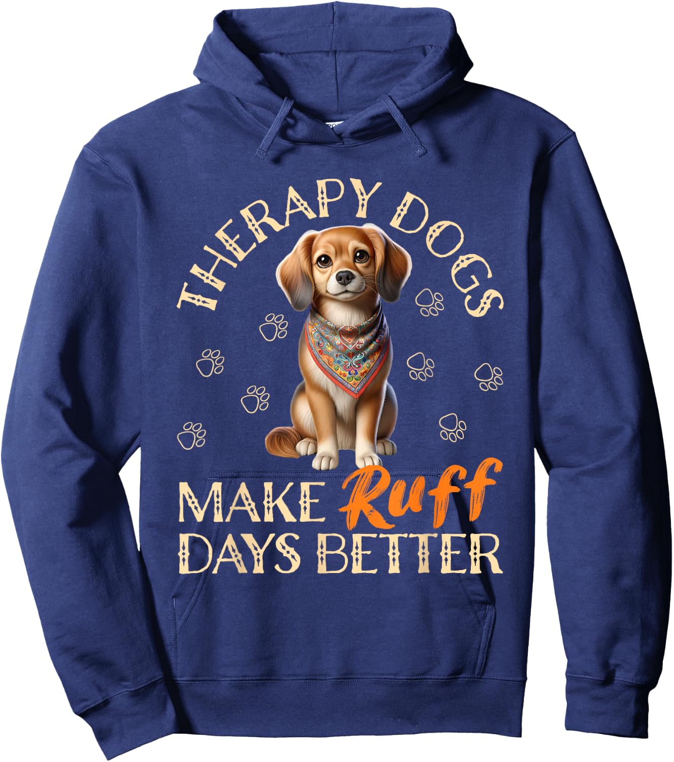 Therapy Dog Team Men Women Kids Hoodie - Hoodie | Navy